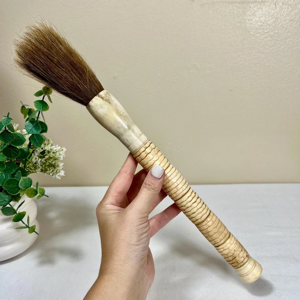Vintage Chinoiserie Calligraphy Brush with Bone Handle